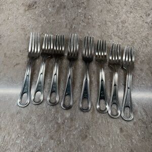 Vintage U.S. Military Mess Fork Set Of 8 Pcs Stainless